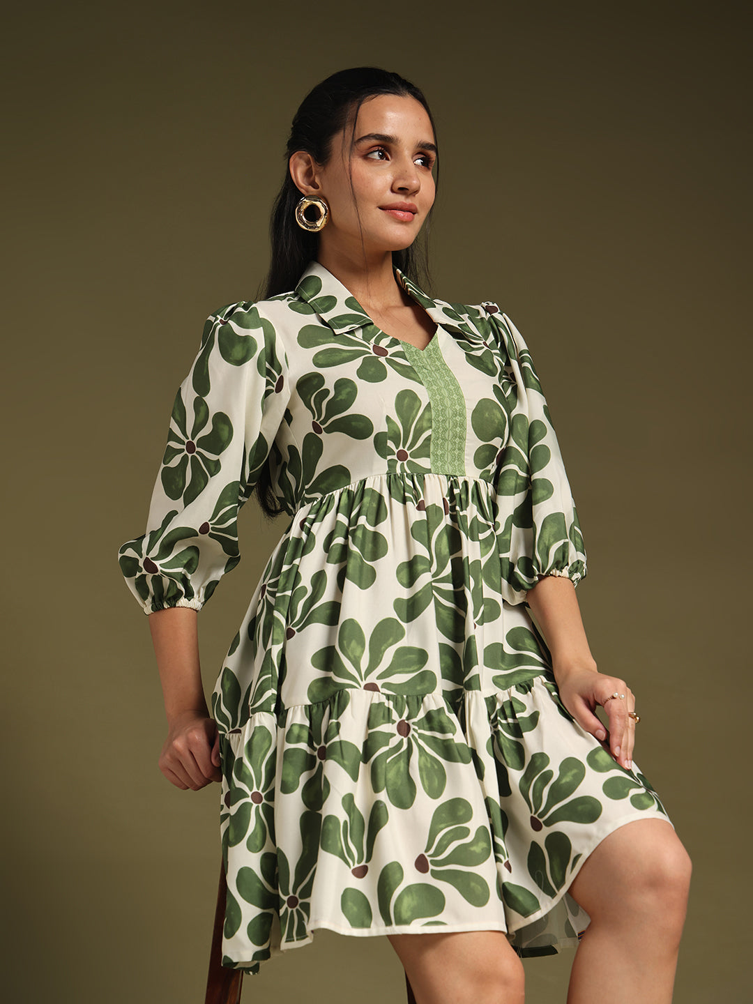 Pure Cotton Casual Wear Shirt With Colorful Embroidered Butties
