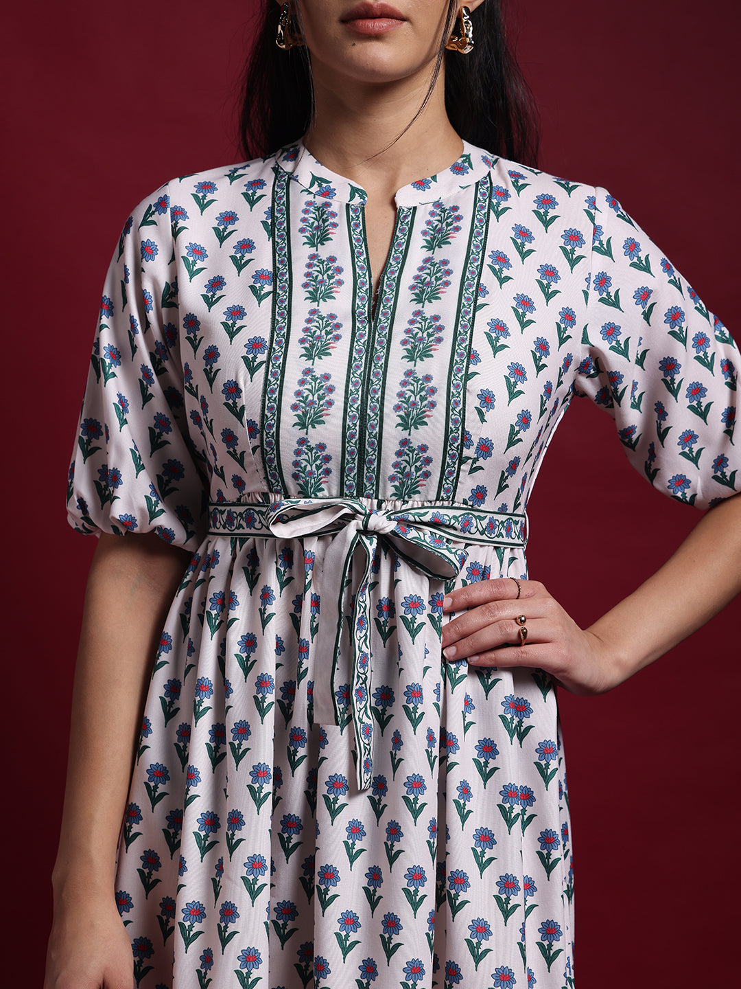 Pure Cotton Casual Wear Shirt With Colorful Embroidered Butties